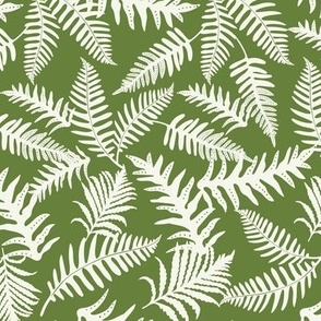 Fern Forest - Woodland Botanical - Green Ivory Regular Scale