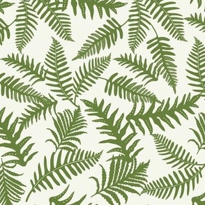 Fern Forest - Woodland Botanical - Ivory Green Regular Scale