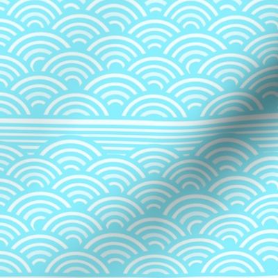 Japanes Waves with Stripe Teal