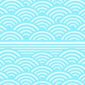 Japanes Waves with Stripe Teal