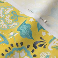 Watercolor Pastel Paisleys - Mustard