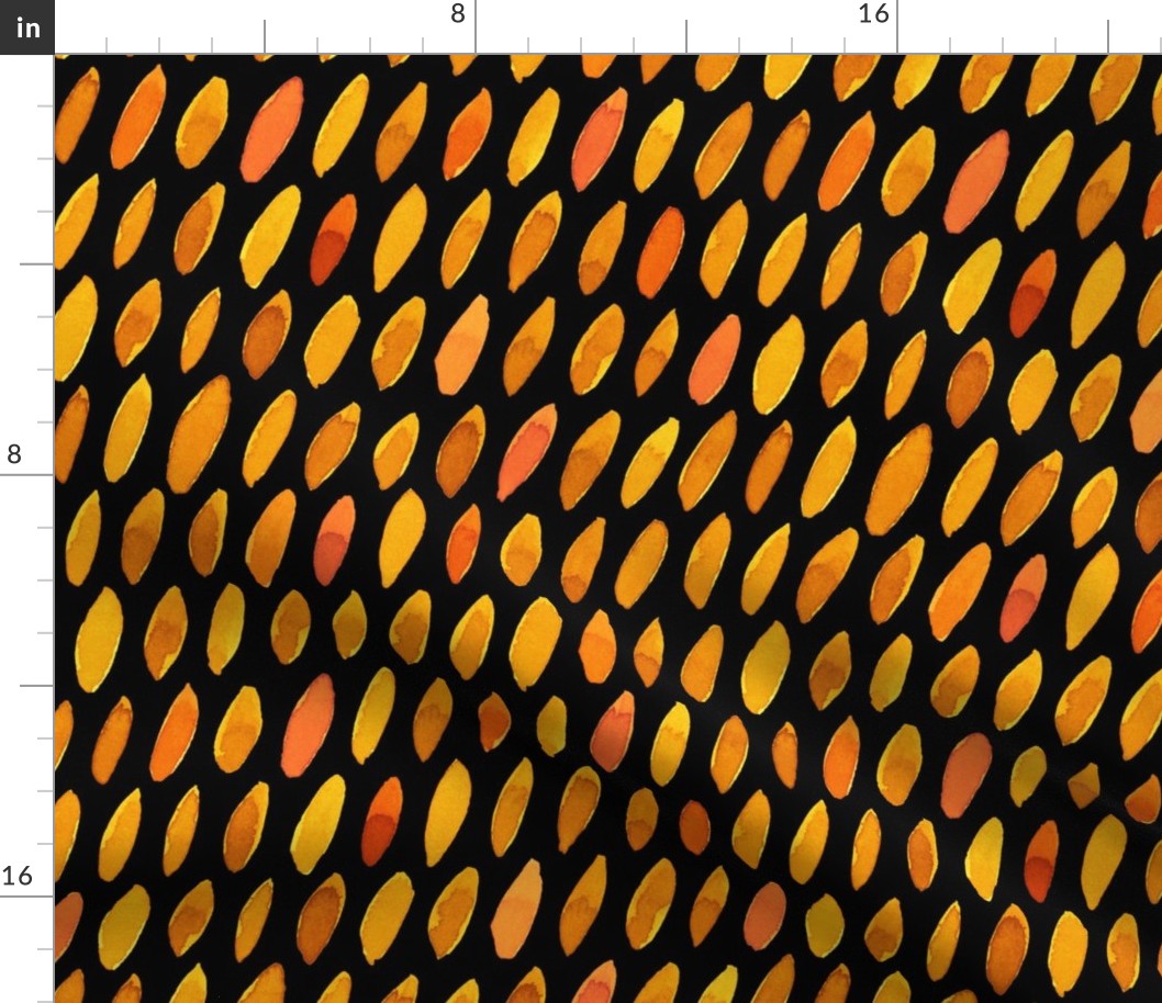 Abstract Watercolor Pattern in Orange and Yellow