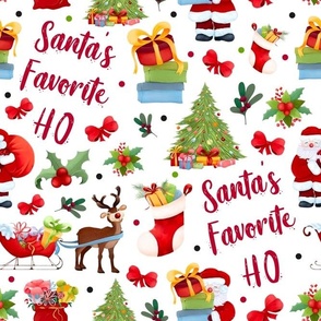 Large Scale Santa's Favorite HO Funny Sarcastic  Christmas Holiday Reindeer Snowman Trees Sleigh Mistletoe