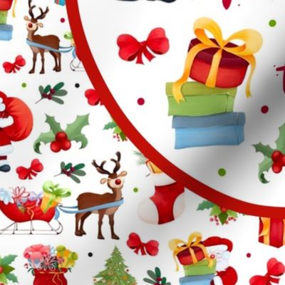 18x18 Pillow Sham Front Fat Quarter Size Makes 18" Square Cushion Cover Santa's Favorite HO Funny Sarcastic Christmas Holiday Reindeer Snowman Trees Sleigh Mistletoe
