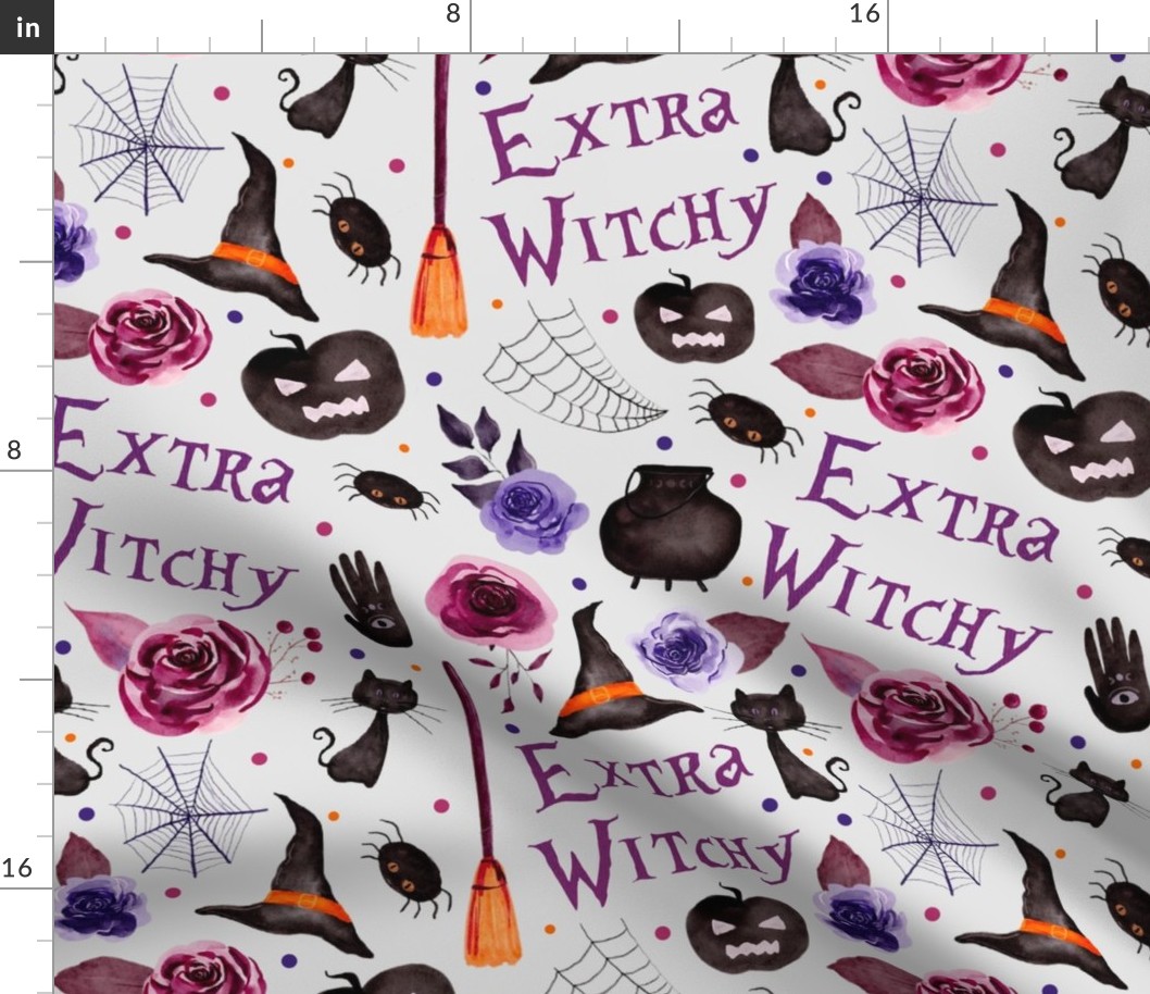 Large Scale Extra Witchy Sarcastic Halloween Black Cats Cauldrons Spiders with Roses