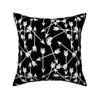 arrows scattered // black and white minimal trendy baby nursery print 