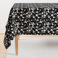 arrows scattered // black and white minimal trendy baby nursery print 
