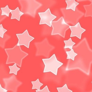 Large Starry Bokeh Pattern - Vibrant Coral Color