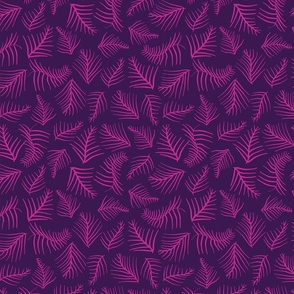 pink fern fronds on purple