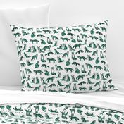 foxes // green small size fox geometric hand-drawn illustration for kids prints