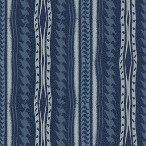 Tribal line with texture - Blue
