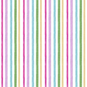 Watercolor Stripes Brights on White