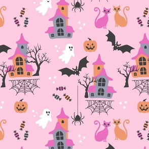 Seamless Pattern With Cute Ghosts On The Pink Festive Background To The  Halloween Wallpapers With Ghosts For Any Design To The Halloween Feast  Royalty Free SVG Cliparts Vectors And Stock Illustration Image