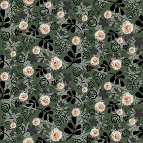 Cream rose in camouflage 