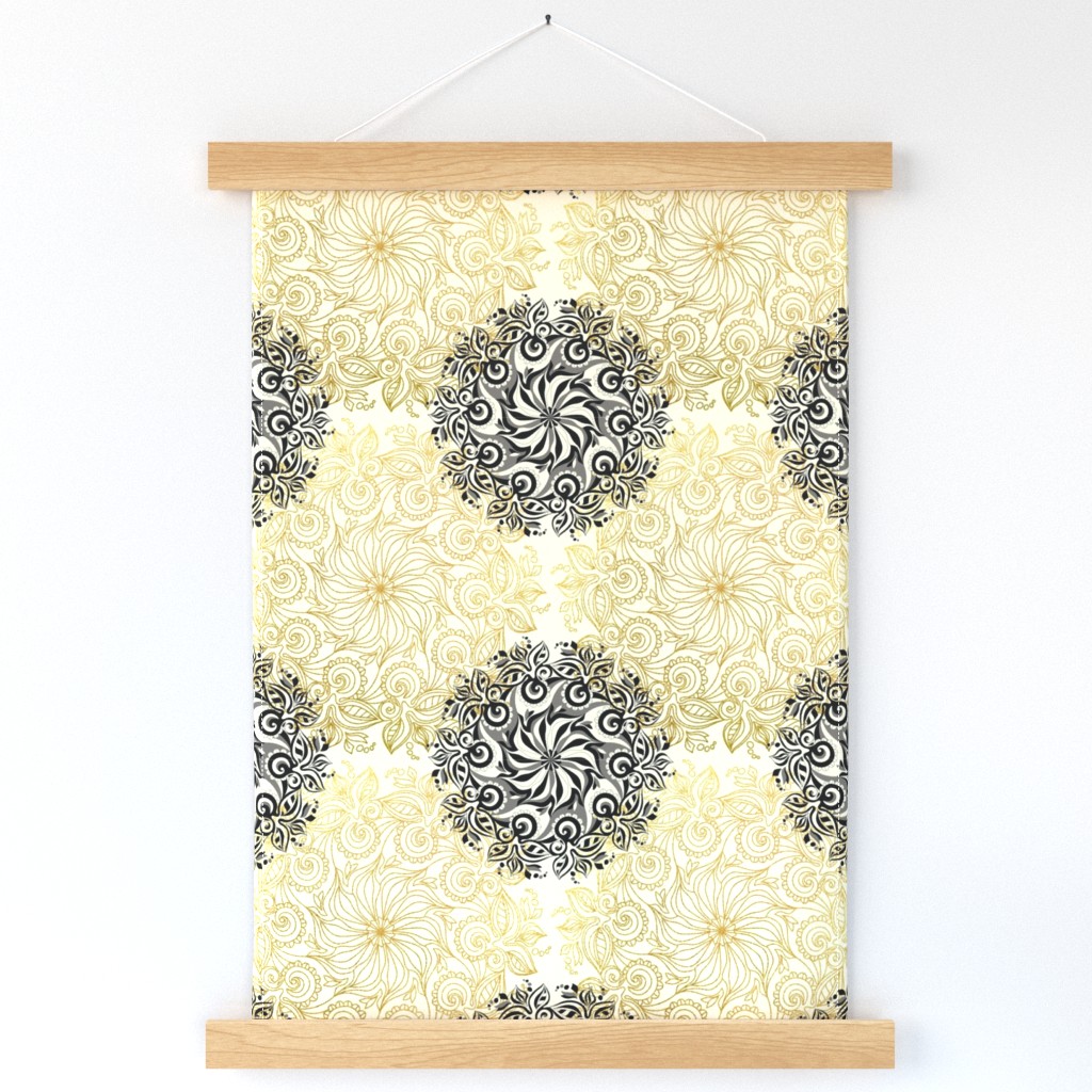 Gold mandala damask