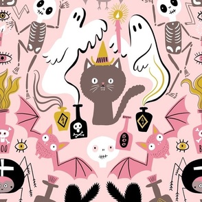 fluffy cats +  scary ghosts Halloween // rose