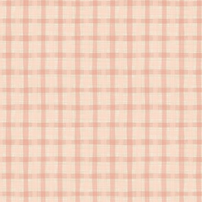 small scale linen gingham - blush