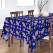 Passionfruit Chinoiserie #2 - sapphire blue, medium to large 