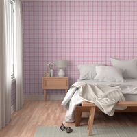 linen gingham - candy pink