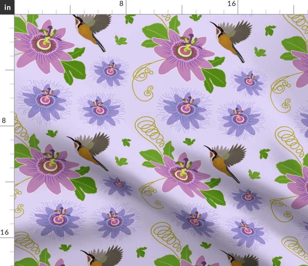 Passionfruit Chinoiserie #2 - soft lilac, medium to large 