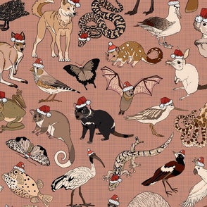 large scale Australian animals christmas - blush