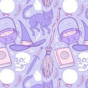  Witch Supplies in Pastel Purple