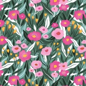 Bright pink flowers (large scale)