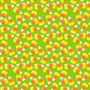 Tossed Candy Corn on Acid Green