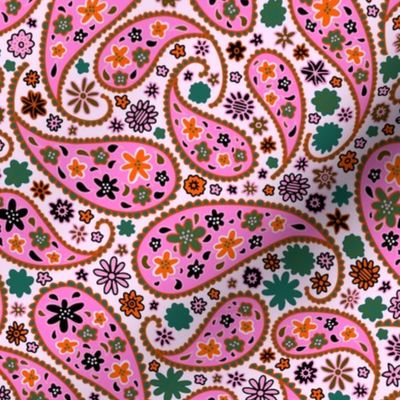 small scale just paisley - pink on pink