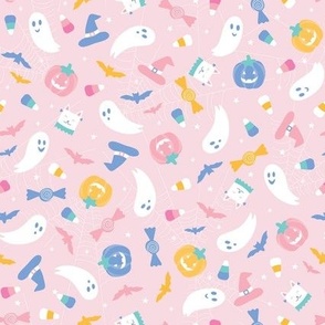 Medium Pastel Halloween Happy Ghosts And Candy Corn