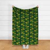 Birds of Paradise on Jungle Medium Green