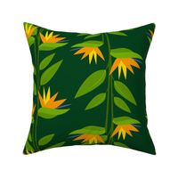 Birds of Paradise on Jungle Medium Green