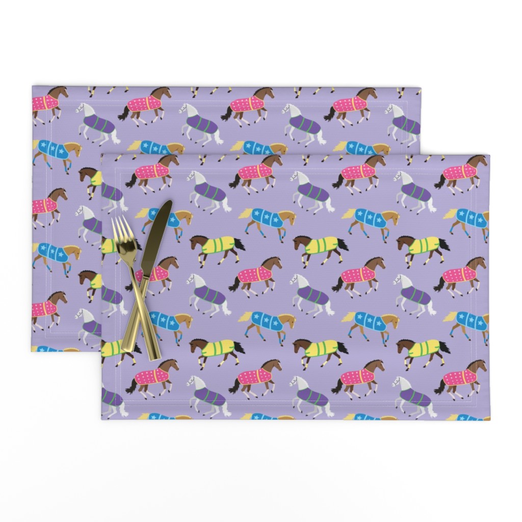 Ponies In Blankets On Lavender