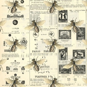 Vintage Bees and Flowers
