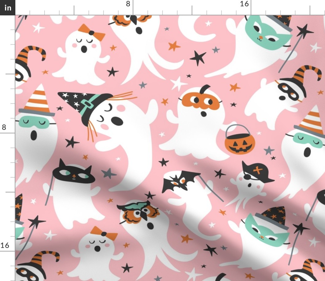 Peek A Boo Party - Halloween Ghost - Pink Large Scale