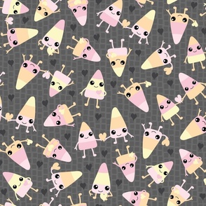 Pastel Candy Corn Cutesie Characters // Peach and Pink