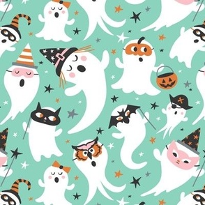 Peek A Boo Party - Halloween Ghost - Mint Green Regular Scale