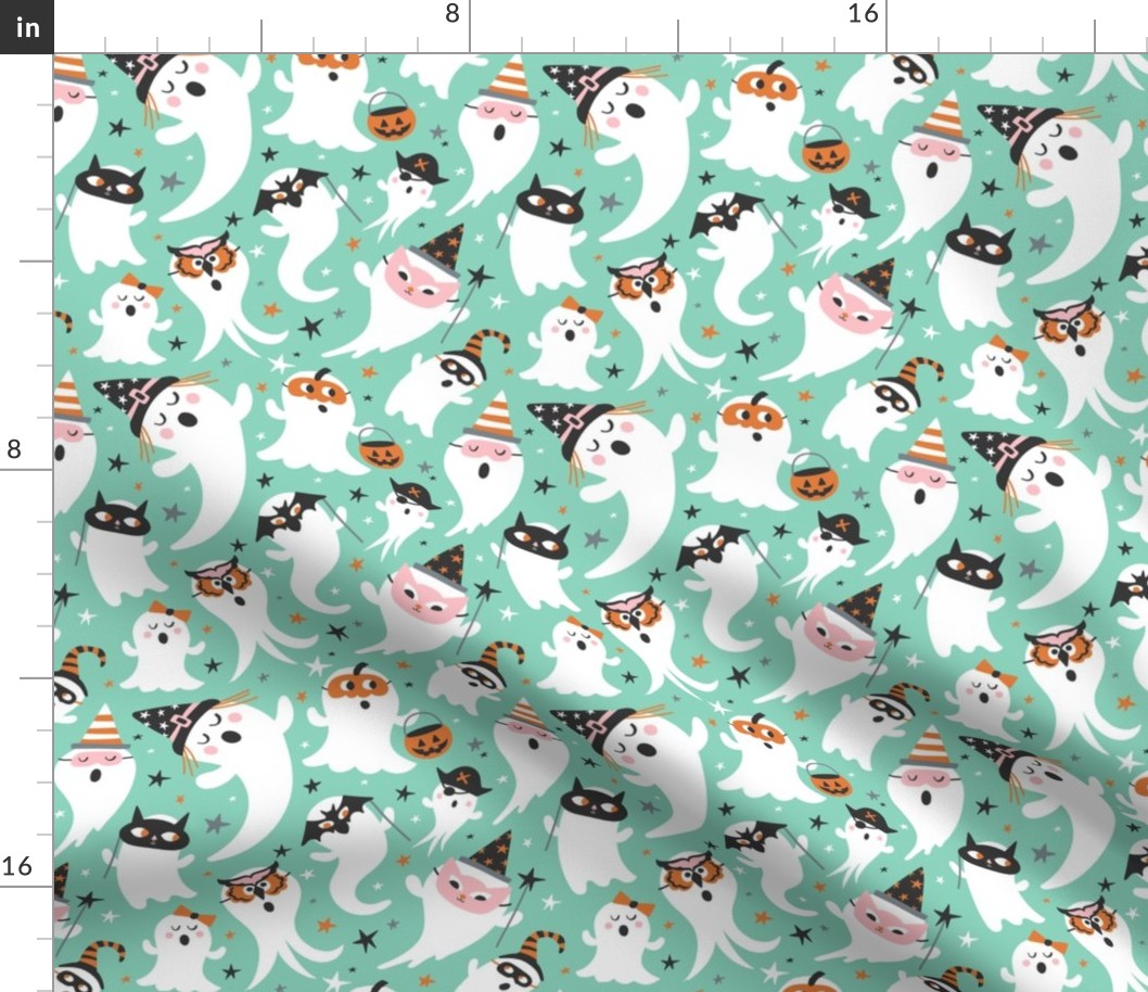 Peek A Boo Party - Halloween Ghost - Mint Green Regular Scale