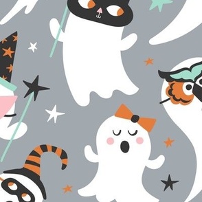 Peek A Boo Party - Halloween Ghost - Grey Large Scale