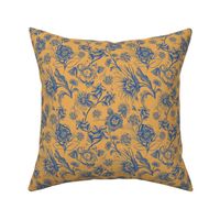 Floral Feline (gold and blue) smaller