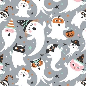 Peek A Boo Party - Halloween Ghost - Grey Regular Scale