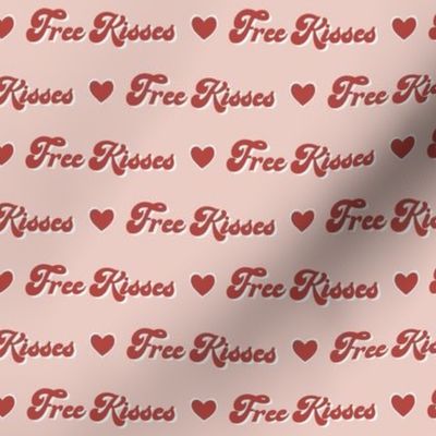 Small / Free Kisses - Valentines Day, Retro, Hearts
