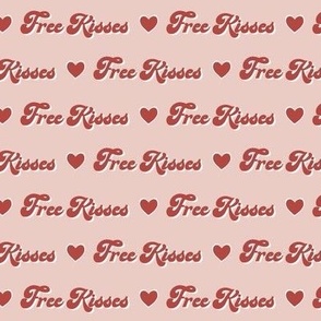 Small / Free Kisses - Valentines Day, Retro, Hearts