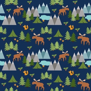 18x18x150 Mountain Forest Blue Small