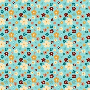 Groovy Floral Blue- Extra Small