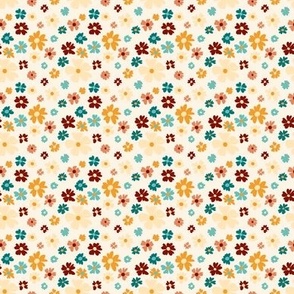 Groovy Floral Cream- Extra Small