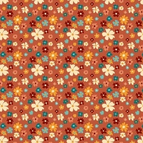 Groovy Floral Rust- Extra Small