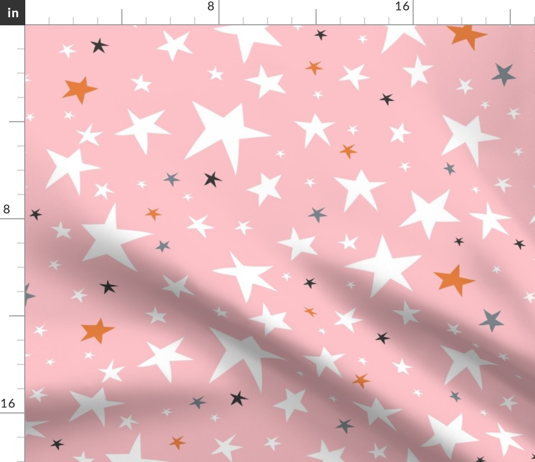 Starlight - Twinkling Stars - Pink Large Scale