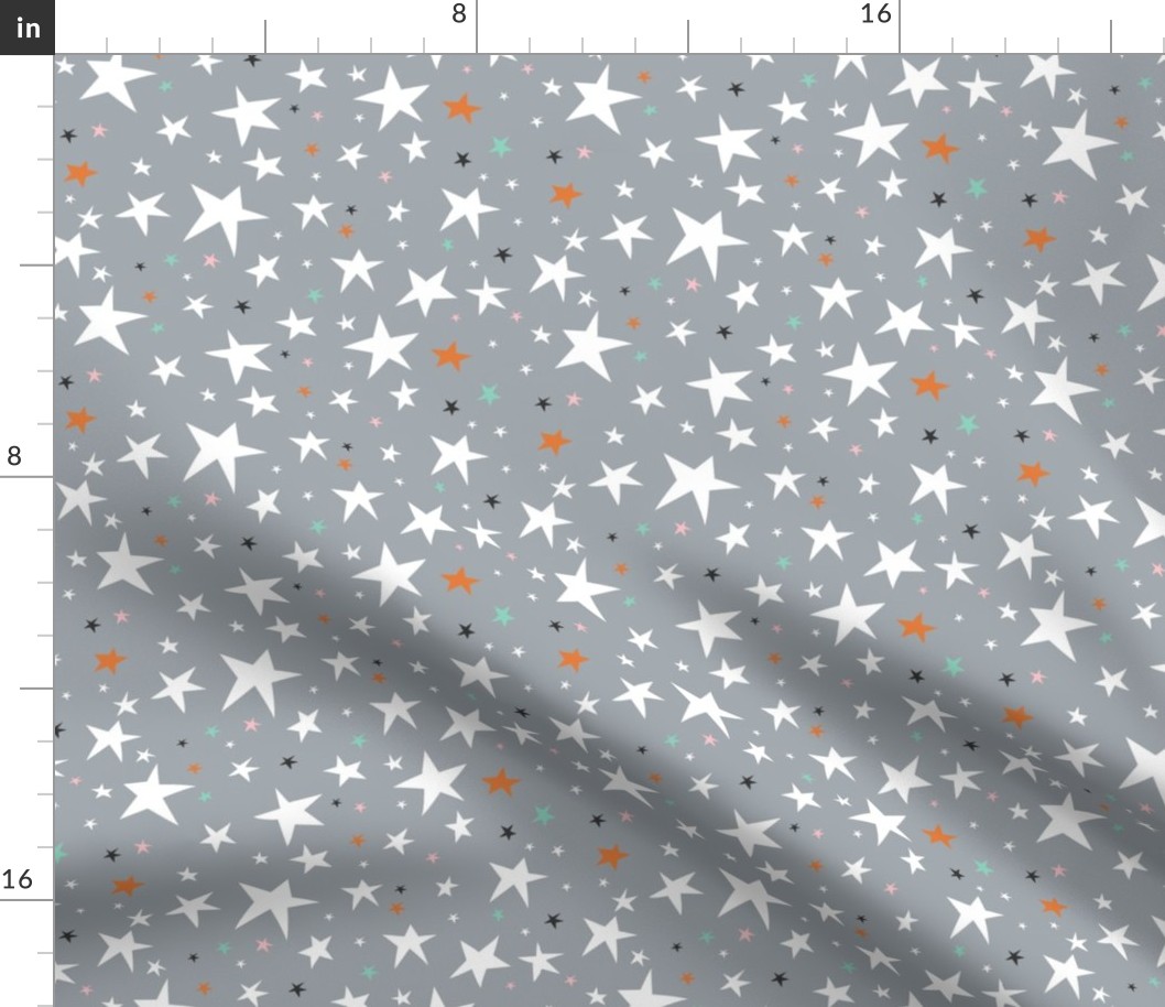 Starlight - Twinkling Stars - Grey Regular Scale