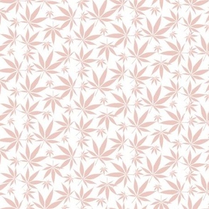 Cannabis leaves - petal pink on white small